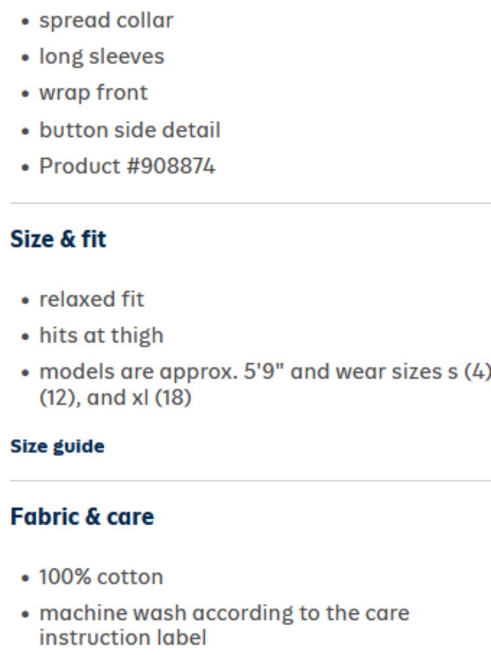 100% Cotton Wrap Dress